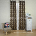 Popular Chocolate Jacquard Shrinkage Flower Design Curtain Fabric